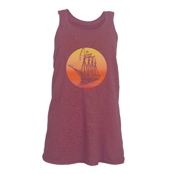 Ladies Sunset Circle Flowy Tank