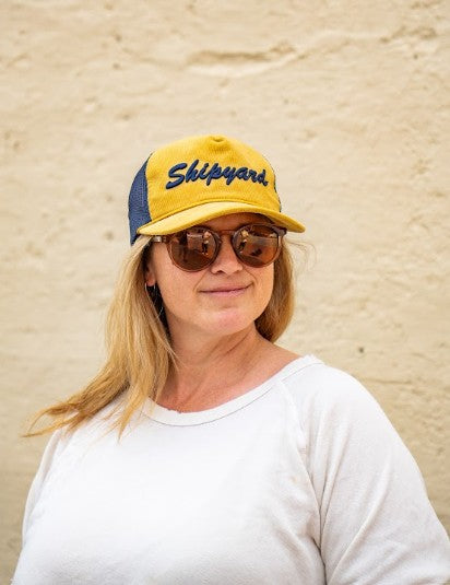 Corduroy Puff Text Trucker Hat