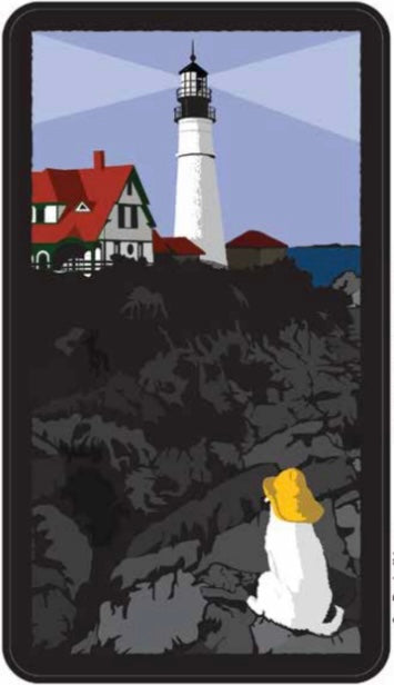 Postcard Lighthouse Seadog Sticker