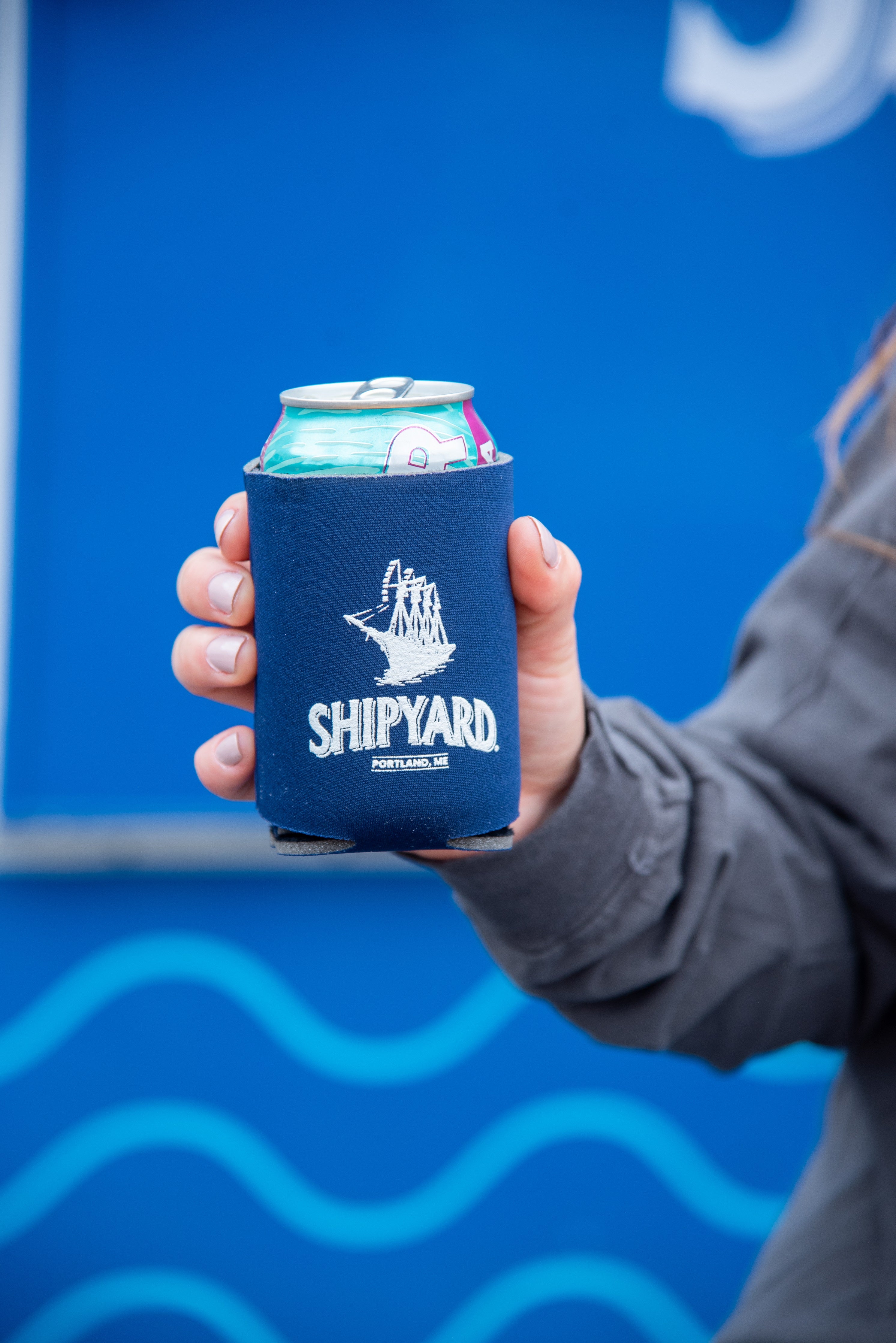 Maine Can Koozie - State With Trees